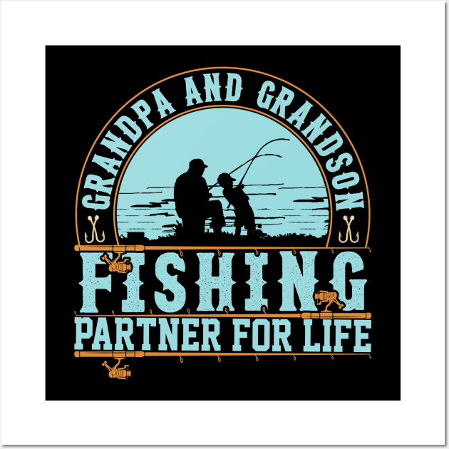 Grandma granddaughter fishing partner for life Wall Art by  El-Aal